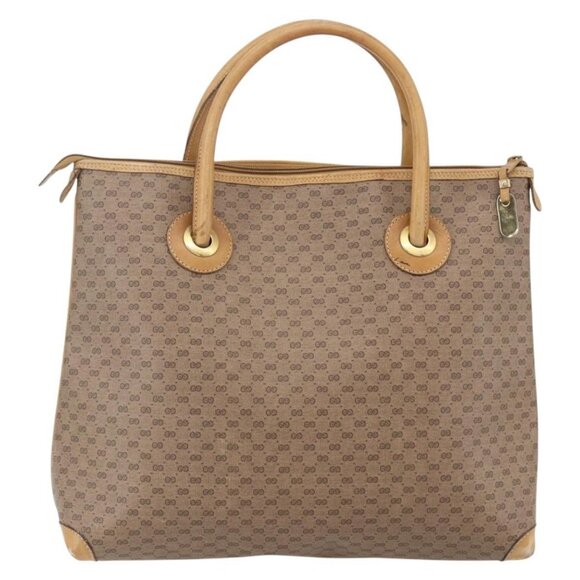 GUCCI Micro GG Supreme Hand Bag PVC Beige Gold 02 39 4947 Auth ep11737 - Picture 3 of 16